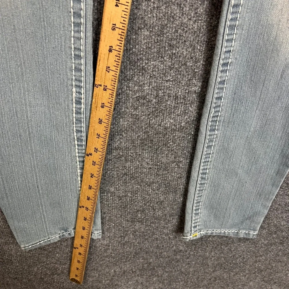 True Religion Skinny Jeans women 32 Blue Distressed Made In USA